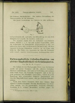 Farbenempfindliche Collodion-Emulsion von gleicher Empfindlichkeit wie Gelatineplatten