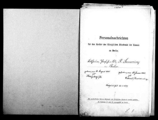 Siemering, Rudolf Leopold - Bildhauer 1877 - Januar - 26, ordentliches Mitglied
