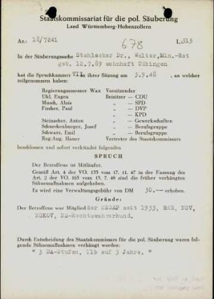 Stahlecker, Walter, Dr.