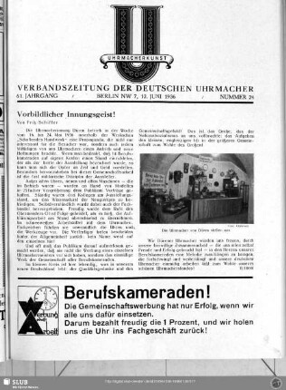 Vorbildlicher Innungsgeist!