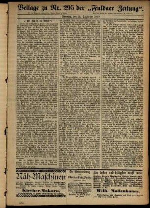 Zweite Ausgabe vom Sonntag, den 21. Dezember 1890.