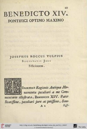 Benedicto XIV. Pontifici Optimo Maximo