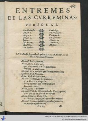 Entremes De Las Gurruminas.