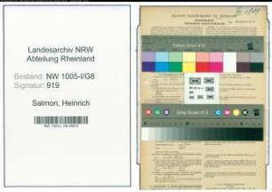 Entnazifizierung Heinrich Salmon , geb. 08.03.1898 (Angestellter)