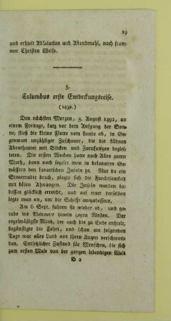 5. Columbus erste Entdeckungsreise. (1492.)