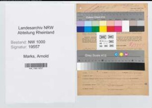 Entnazifizierung Arnold Marks, geb. 03.03.1900 (Arbeiter)