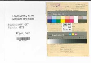 Entnazifizierung Erich Koppe , geb. 20.11.1908 (Polizist)