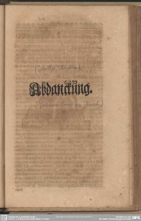 Abdankung : Abdanckung