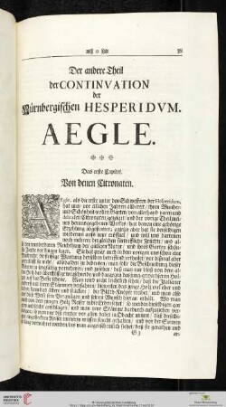 Der andere Theil Der Continuation der Nürnbergischen Hesperidum Aegle