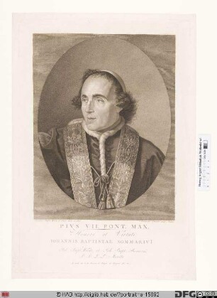 Bildnis Papst Pius VII. (Luigi Barnabà conte Chiaramonti) (reg. 14. 3. 1800 - 20. 8. 1823)
