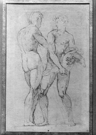 Zwei männliche Aktfiguren mit Lamm