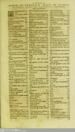 Index Rerum Et Verborum Hisce In Duabus Epistolis Pauli Ad Corinthios Contentorum locupletissimus