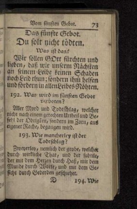 Das fünfte Gebot.