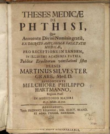 Theses Medicae De Phthisi