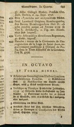 In Octavo et Forma Minori