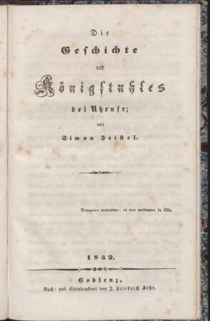 Die Geschichte des Königstuhles bei Rhense