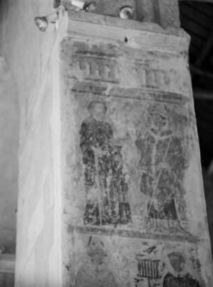 Die Heiligen Antonius, Léger, Blasius und Laurentius — Der heilige Antonius und der heilige Léger als Bischof