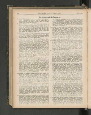 Les événements de la guerre.