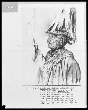 Studie zum Krönungsbild (Generalfeldmarschall Friedrich von Wrangel im Mantel)
