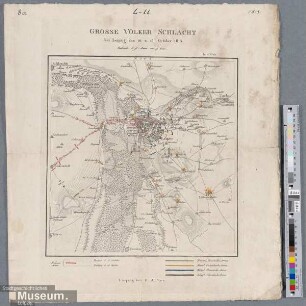 Große Välker Schlacht bei Leipzig den 16. u. 18. October 1813
