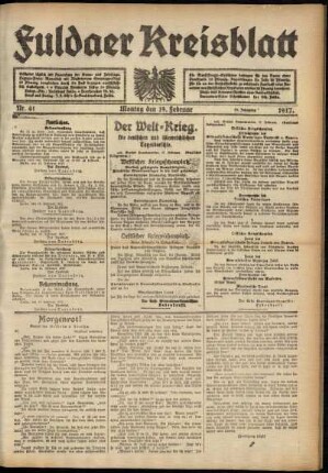 Ausgabe vom Montag, den 19. Februar 1917.