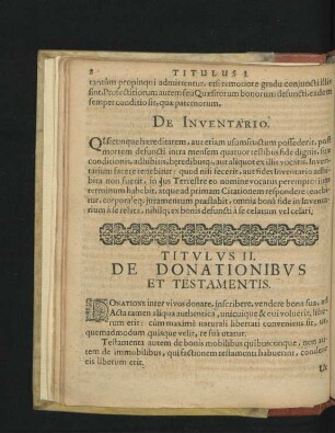Titulus II. De Donationibus Et Testamentis.