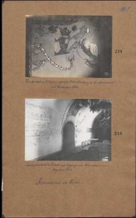 Ziermalerei deutscher Soldaten am Eingange einer Offiziermesse in einem belgischen Fort