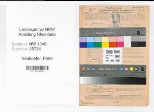 Entnazifizierung Peter Neuhoefer , geb. 09.05.1878 (Lehrer)