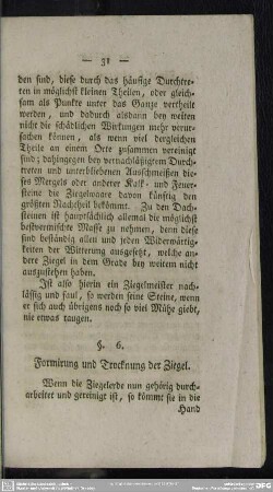 § 6. Formirung und Trockung der Ziegel