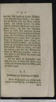 § 6. Formirung und Trockung der Ziegel