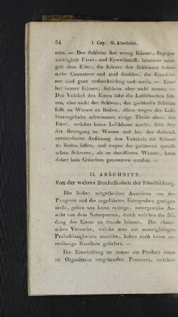 II. Abschnitt. Von der wahren Beschaffenheit der Eiterbildung.