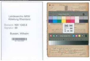 Entnazifizierung Wilhelm Buesen , geb. 14.03.1880 ()