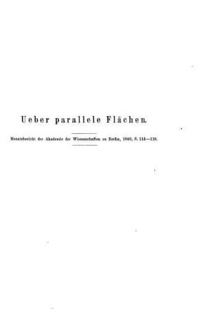 Ueber parallele Flächen.