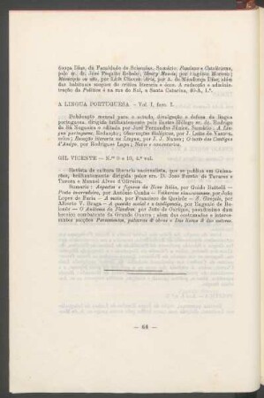 A lingua portuguesa - Vol. I, fasc. I.
