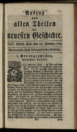 XXV. Stück, Cob. den 20. Junius, 1759.