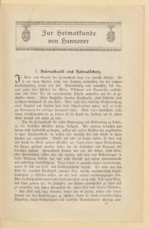 Zur Heimatkunde von Hannover
