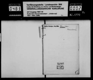 Stern, Oskar, Privatmann in Mannheim Schenkung an die Ehefrau Hedwig Stern geb. Meinhardt in Mannheim Lagerbuch-Nr. 711 Heidelberg
