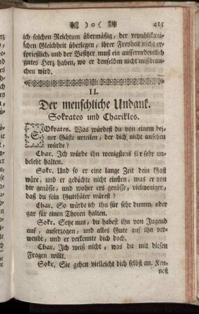 II. Der menschliche Undank.
