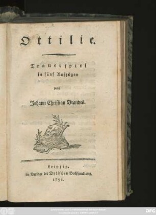 Ottilie : Trauerspiel in fünf Aufzügen