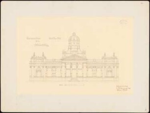 Kaiserpavillon für eine Weltausstellung: rückwärtige Eingangsfassade 1:100