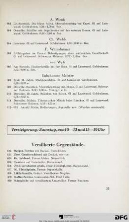 Versilberte Gegenstände (Nr. 832-885)