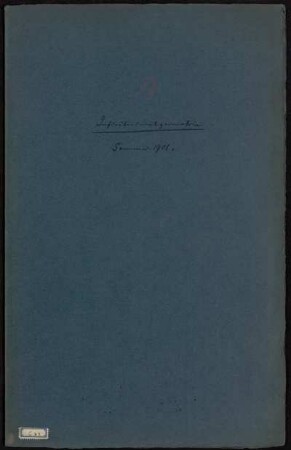 Anwendung der Differential- und Integral-Rechnung auf Geometrie (Infinitesimalgeometrie). [Vorlesungsmanuskript], Göttingen, 25.4.1901 - 6.8.1901 : Infinitesimalgeometrie. Sommer 1901
