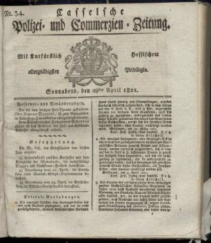 Nr. 34, Sonnabend den 28sten April. 1821