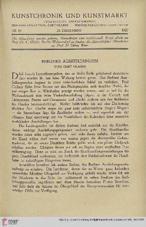 Neue Folge 32 = Jahrgang 56: Berliner Ausstellungen