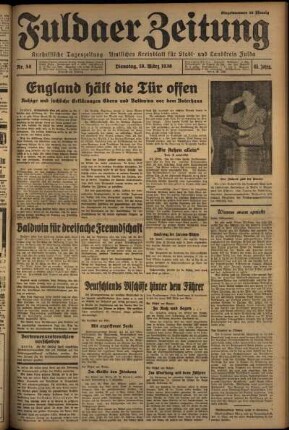 Erste Ausgabe vom Dienstag, den 10. März 1936.