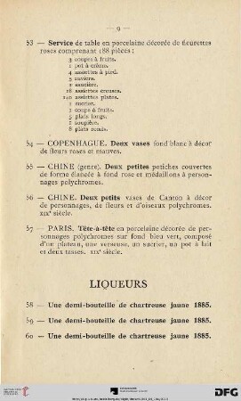 Liqueurs (Nr. 58-62)