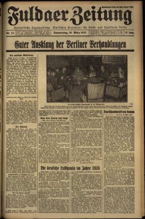 Erste Ausgabe vom Donnerstag, den 28. März 1935.
