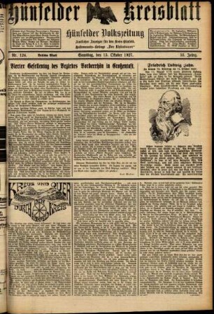 Dritte Ausgabe vom Samstag, den 15. Oktober 1927.