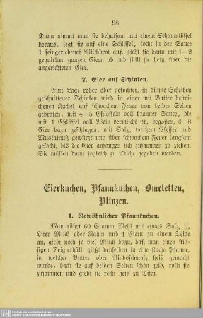 Eierkuchen, Pfannkuchen, Omeletten, Plinzen