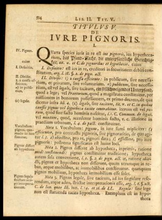 Titulus V. De Iure Pignoris